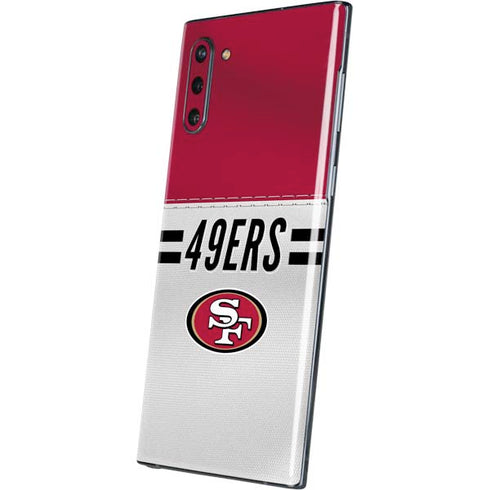 NFL San Francisco 49ers White Striped Galaxy Note 10 Skin